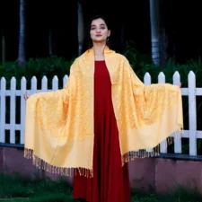 Stole-Self-Silk-Embroided-Golden-Pure-Marino-Super-Fine